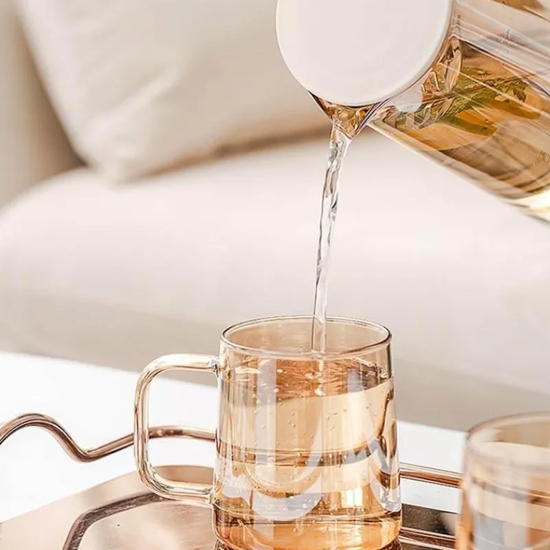 The Cozy Mug Küche & Esszimmer-Wasserkrug und Tassenset aus Glas – Elegantes Trinkgeschirr