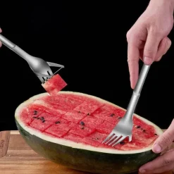 Tom Küche & Esszimmer-Wassermelonenschneider-Gabel - Schneidwerkzeug aus Edelstahl
