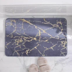 Tranquil Waters Badezimmer-Weiche, saugfähige, rutschfeste Badezimmermatte – flauschiges, modernes Design