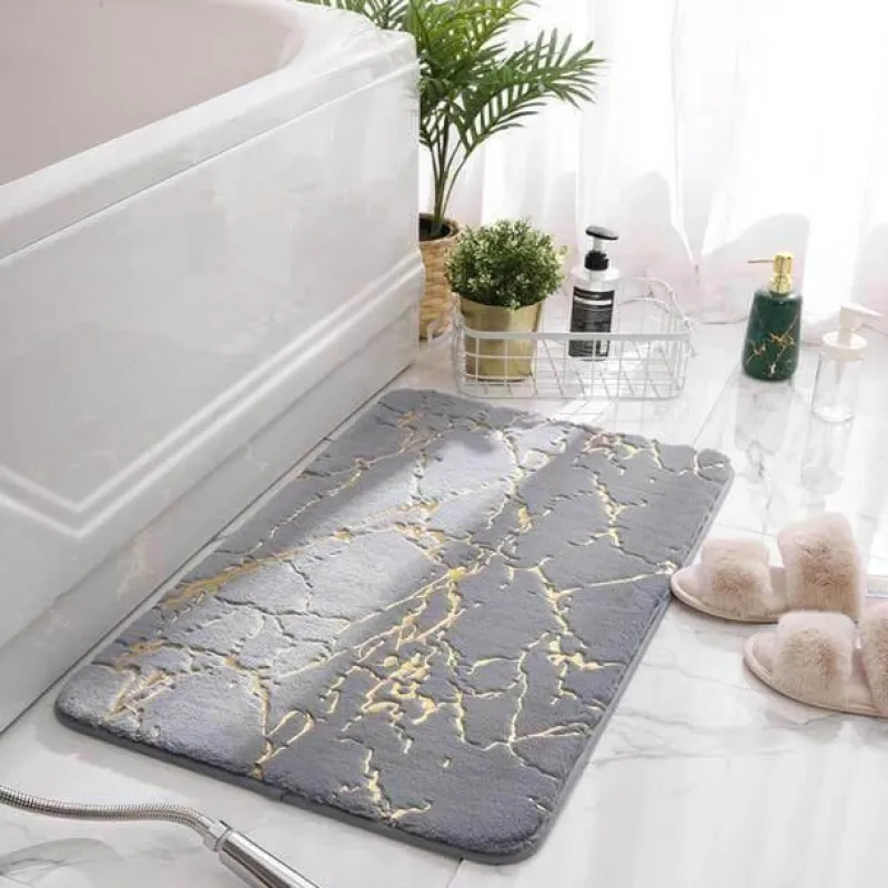 Tranquil Waters Badezimmer-Weiche, saugfähige, rutschfeste Badezimmermatte – flauschiges, modernes Design