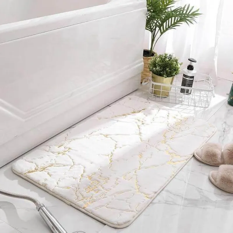 Tranquil Waters Badezimmer-Weiche, saugfähige, rutschfeste Badezimmermatte – flauschiges, modernes Design