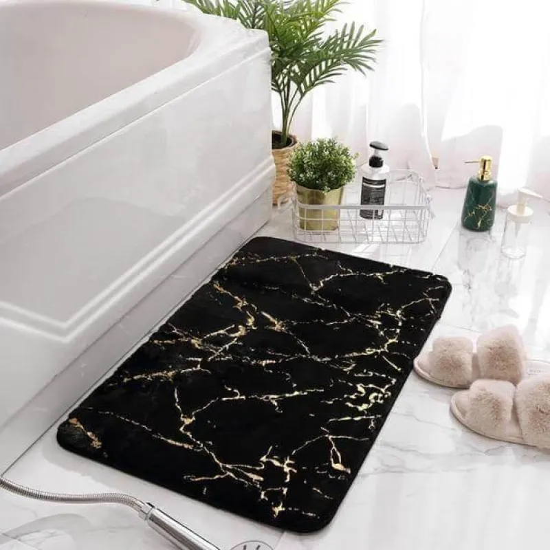 Tranquil Waters Badezimmer-Weiche, saugfähige, rutschfeste Badezimmermatte – flauschiges, modernes Design