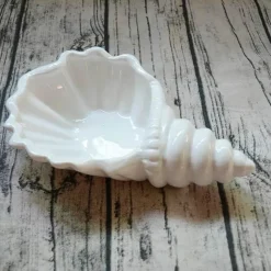 Feast u0026 Flair Küche & Esszimmer-Weißes Conch-Teller-Set – elegantes Porzellangeschirr für Snacks und Desserts