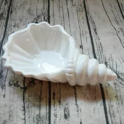 Feast u0026 Flair Küche & Esszimmer-Weißes Conch-Teller-Set – elegantes Porzellangeschirr für Snacks und Desserts