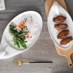 Feast u0026 Flair Küche & Esszimmer-Weißes Keramikteller-Set mit Ente – dekoratives Serviergeschirr