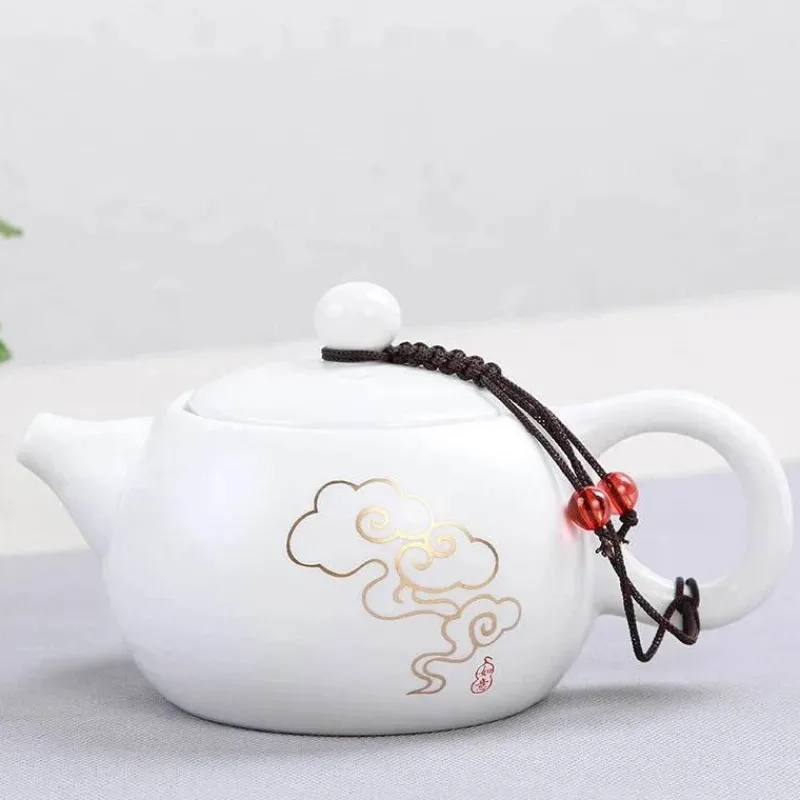 Plates u0026 More Küche & Esszimmer-Weißes, mattes Teekannen-Set aus Keramik – Teegeschirr-Wasserkocher für Tee und Kaffee