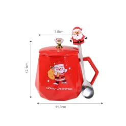 Tom Küche & Esszimmer-Weihnachtliches Keramiktassen-Set mit Weihnachtsmann- und Elch-Motiv