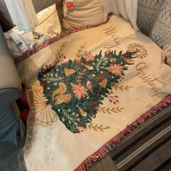 Wrap u0026 Relax Bettzeug-Weihnachts-Überwurfdecke – Festliche Wohnzimmerdekoration & Sofatuch