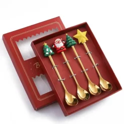 The Culinary Kit Küche & Esszimmer-Weihnachtsgeschirr-Set – 4-teiliges Geschirrset mit „Beste Wünsche“-Design