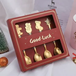 The Culinary Kit Küche & Esszimmer-Weihnachtsgeschirr-Set – 4-teiliges Geschirrset mit „Beste Wünsche“-Design