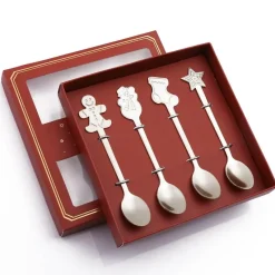 The Culinary Kit Küche & Esszimmer-Weihnachtsgeschirr-Set – 4-teiliges Geschirrset mit „Beste Wünsche“-Design