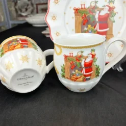 Elegance at the Table Küche & Esszimmer-Weihnachtsgeschirr-Set - Teller, Tassen, Schüsseln