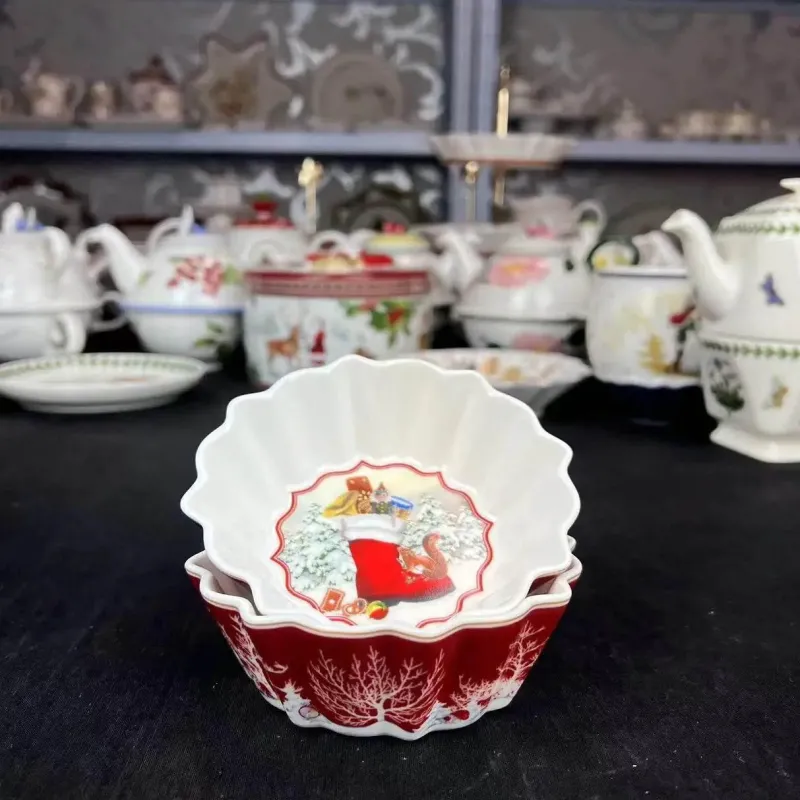 Elegance at the Table Küche & Esszimmer-Weihnachtsgeschirr-Set - Teller, Tassen, Schüsseln