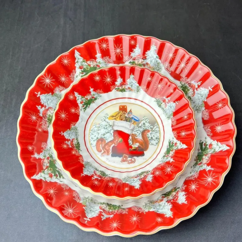 Elegance at the Table Küche & Esszimmer-Weihnachtsgeschirr-Set - Teller, Tassen, Schüsseln