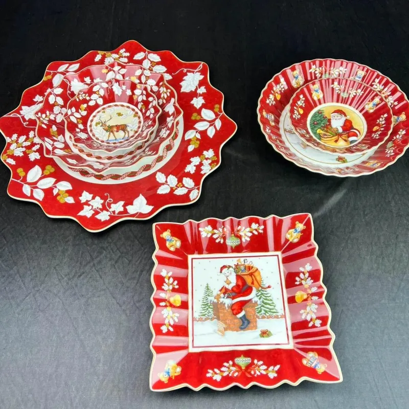 Elegance at the Table Küche & Esszimmer-Weihnachtsgeschirr-Set - Teller, Tassen, Schüsseln