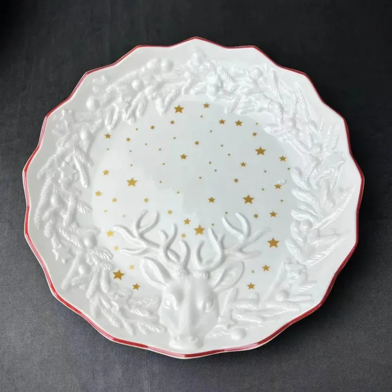 Elegance at the Table Küche & Esszimmer-Weihnachtsgeschirr-Set - Teller, Tassen, Schüsseln