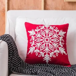 The Cushion Corner Bettzeug-Weihnachtskissenbezüge mit Schneeflocken und Elchmotiv – Festliche dekorative Kissenbezüge