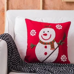 The Cushion Corner Bettzeug-Weihnachtskissenbezüge mit Schneeflocken und Elchmotiv – Festliche dekorative Kissenbezüge