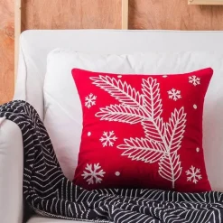 The Cushion Corner Bettzeug-Weihnachtskissenbezüge mit Schneeflocken und Elchmotiv – Festliche dekorative Kissenbezüge