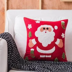 The Cushion Corner Bettzeug-Weihnachtskissenbezüge mit Schneeflocken und Elchmotiv – Festliche dekorative Kissenbezüge