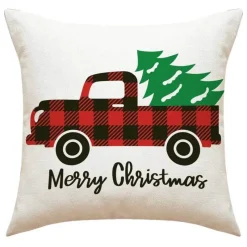 Pillow Haven Bettzeug-Weihnachtskissenbezug - Weihnachtsmann und Schneemann - Weihnachtsdekor