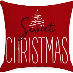 Pillow Haven Bettzeug-Weihnachtskissenbezug - Weihnachtsmann und Schneemann - Weihnachtsdekor