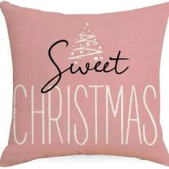Pillow Haven Bettzeug-Weihnachtskissenbezug - Weihnachtsmann und Schneemann - Weihnachtsdekor