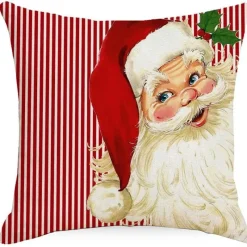 Pillow Haven Bettzeug-Weihnachtskissenbezug - Weihnachtsmann und Schneemann - Weihnachtsdekor