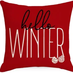 Pillow Haven Bettzeug-Weihnachtskissenbezug - Weihnachtsmann und Schneemann - Weihnachtsdekor