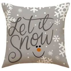 Pillow Haven Bettzeug-Weihnachtskissenbezug - Weihnachtsmann und Schneemann - Weihnachtsdekor