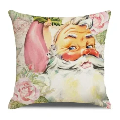 Pillow Haven Bettzeug-Weihnachtskissenbezug - Weihnachtsmann und Schneemann - Weihnachtsdekor