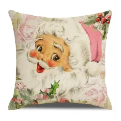 Pillow Haven Bettzeug-Weihnachtskissenbezug - Weihnachtsmann und Schneemann - Weihnachtsdekor