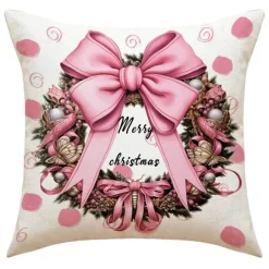 Pillow Haven Bettzeug-Weihnachtskissenbezug - Weihnachtsmann und Schneemann - Weihnachtsdekor