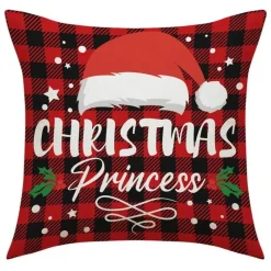 Pillow Haven Bettzeug-Weihnachtskissenbezug - Weihnachtsmann und Schneemann - Weihnachtsdekor