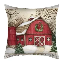 Pillow Haven Bettzeug-Weihnachtskissenbezug-Set – Festliche Sofadekoration