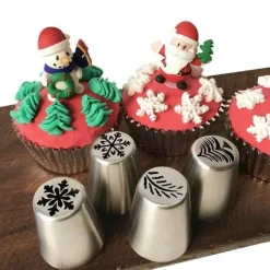 Tom Küche & Esszimmer-Weihnachts-Kuchen-Dekorationstüllen-Set für festliches Backen an Feiertagen