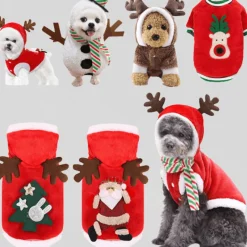 Decor Haustierzubehör-Weihnachtsmann-Hundekostüm – Feiertags-Haustier-Outfit