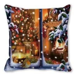Pillow Haven Bettzeug-Weihnachts-Plüsch-Kissenbezug – Weihnachtsdekor, 45 x 45 cm