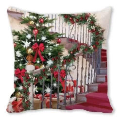 Pillow Haven Bettzeug-Weihnachts-Plüsch-Kissenbezug – Weihnachtsdekor, 45 x 45 cm