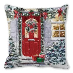 Pillow Haven Bettzeug-Weihnachts-Plüsch-Kissenbezug – Weihnachtsdekor, 45 x 45 cm