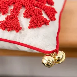 The Cushion Corner Bettzeug-Weihnachts-Schneeflocken-Kissenbezug – Festliche Weihnachtsdekoration