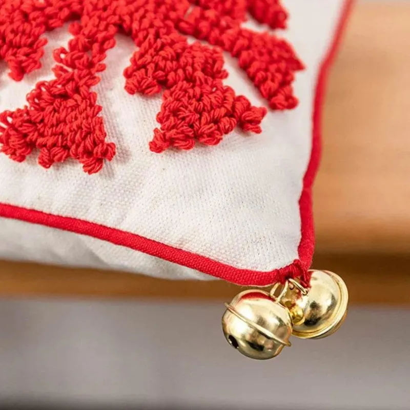 The Cushion Corner Bettzeug-Weihnachts-Schneeflocken-Kissenbezug – Festliche Weihnachtsdekoration