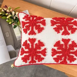 The Cushion Corner Bettzeug-Weihnachts-Schneeflocken-Kissenbezug – Festliche Weihnachtsdekoration