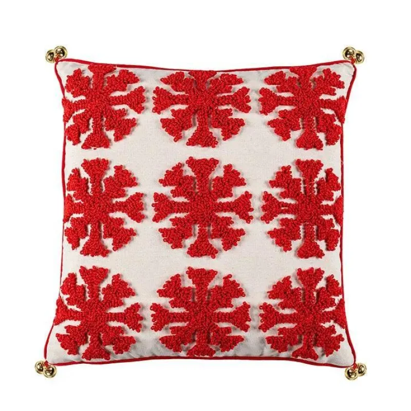 The Cushion Corner Bettzeug-Weihnachts-Schneeflocken-Kissenbezug – Festliche Weihnachtsdekoration