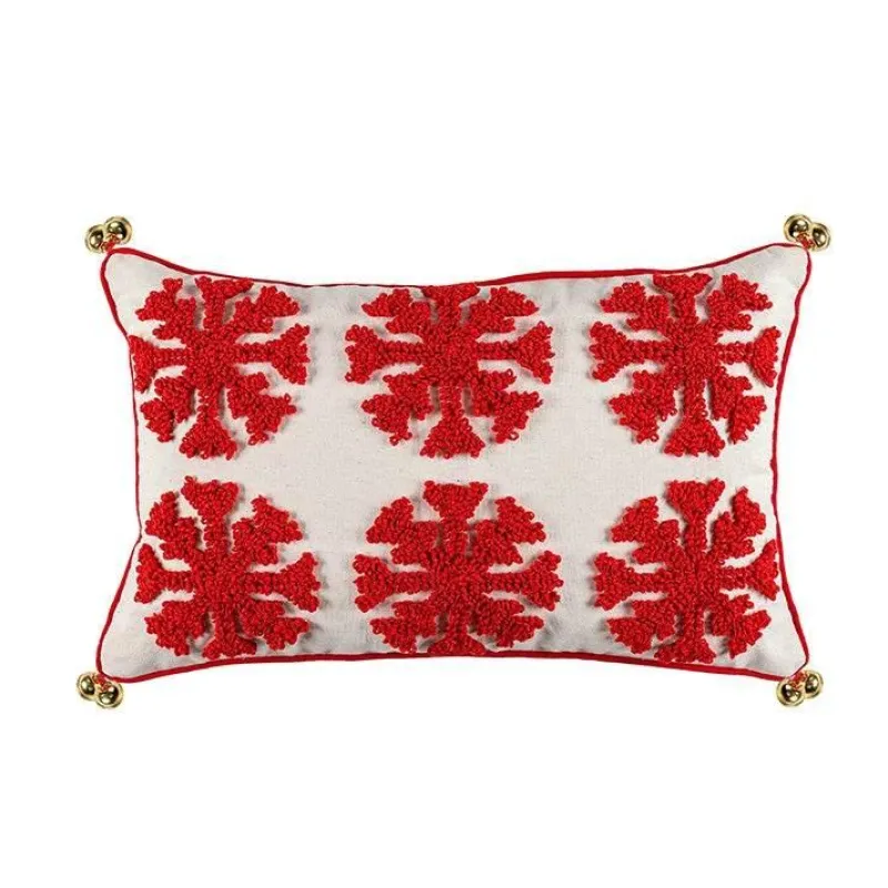 The Cushion Corner Bettzeug-Weihnachts-Schneeflocken-Kissenbezug – Festliche Weihnachtsdekoration