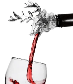 The Decor Haven Küche & Esszimmer-Weinausgießer mit Hirschkopf – Elegantes Tier-Accessoire