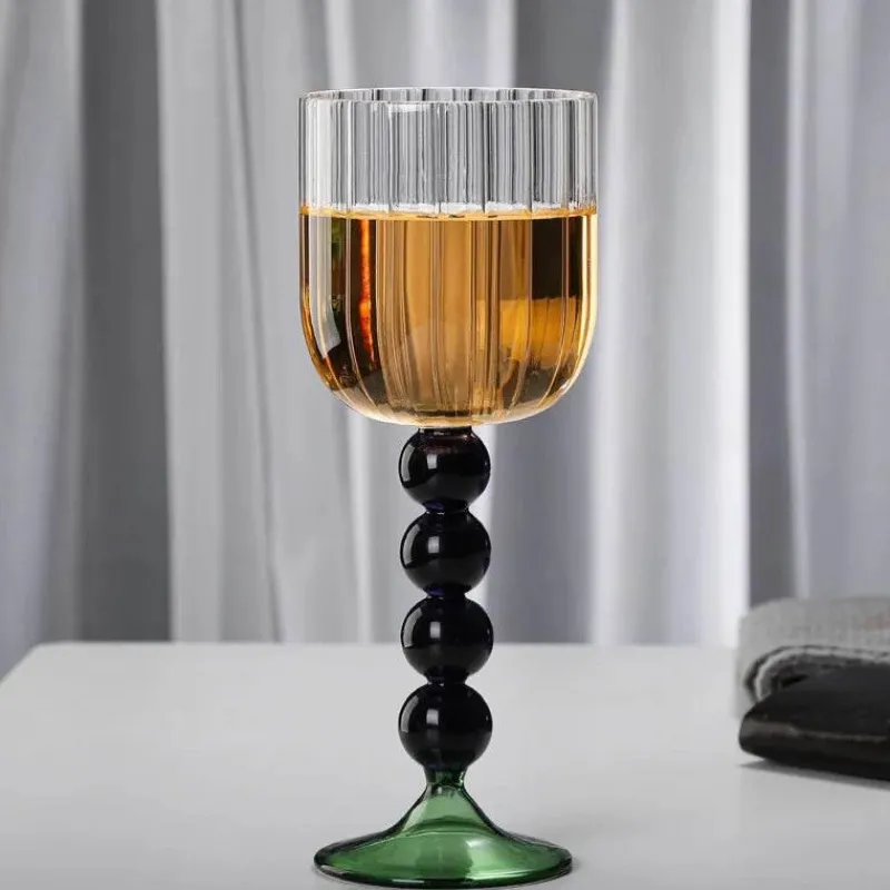 Plates u0026 More Küche & Esszimmer-Weinglas im Retro-Look, hitzebeständig, 345 ml, Twister-Stiel