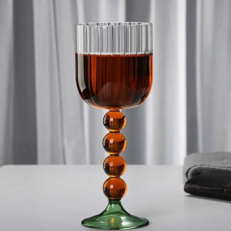 Plates u0026 More Küche & Esszimmer-Weinglas im Retro-Look, hitzebeständig, 345 ml, Twister-Stiel