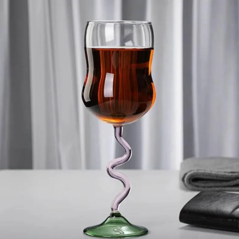 Plates u0026 More Küche & Esszimmer-Weinglas im Retro-Look, hitzebeständig, 345 ml, Twister-Stiel