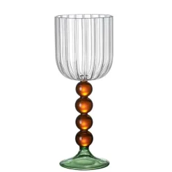 Plates u0026 More Küche & Esszimmer-Weinglas im Retro-Look, hitzebeständig, 345 ml, Twister-Stiel